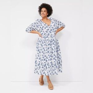 Lane Bryant Surplice-Neck Tuck-Detail Midi Dress 26